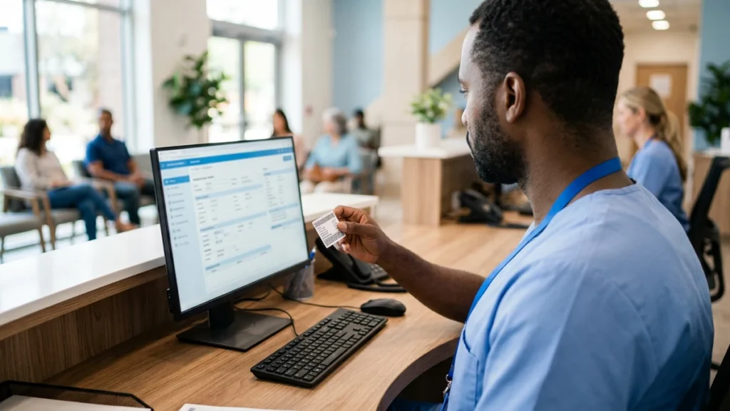 Virginia practice administrator verifying Cardinal Care MCO eligibility for a patient at the front desk"After Molina exited in July 2025, thousands of Virginia patients moved plans. Verify at every single visit.
